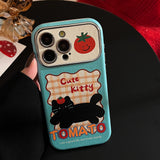 Cute Black Cat and tomato Case for iPhone