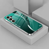 Business style.electroplated silver glass Case For Samsung