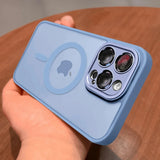 Matte Transparent Magnetic Lens Protection Case For iPhone