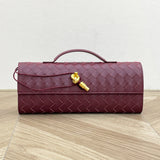 Handmade cowhide braided clutch bag long cowhide evening bag