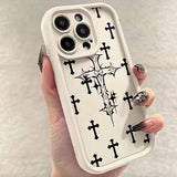Luxury Black Cross Print case for iPhone