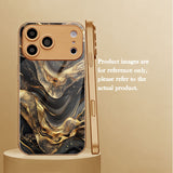 Glowing Flowing Gold Art Glass Phone Case For iPhone