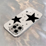Cool Black Star Graffiti Tempered Glass Cover For iPhone