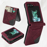 Card holder integrated folding phone case For Samsung Z Flip