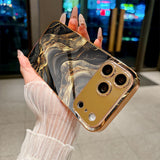 Glowing Flowing Gold Art Glass Phone Case For iPhone