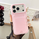 Skin-feel, drop-resistant protective case with card holder For iPhone