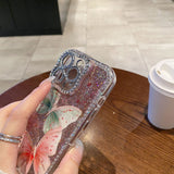 Butterfly rhinestone glitter soft case For iPhone