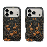 Halloween-themed magnetic protective case with pumpkin head design For iPhone