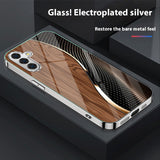 Wood Grain Curve Pattern Phone Case For Samsung