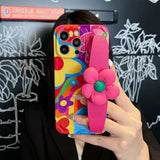 Creative Crossbody Strap Flower Wristband case for iPhone