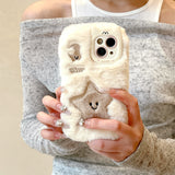 Cute Plush Bow Cartoon Cloud Shatter-Proof Phone Case for IPhone