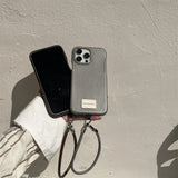 Premium texture solid color leather Case for iPhone
