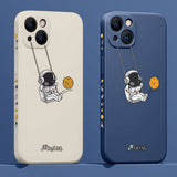Cartoon Swing Astronaut Case for iPhone