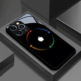 Colorful Halo For Apple Pattern Tempered Glass Phone Case For iPhone
