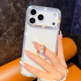 Shiny Little Stars Glitter Diamond Clear ring holder Case For iPhone
