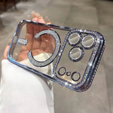 Diamond Magnetic Transparent Phone Case for iPhone