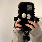 Plush briquettes Soft Plush Phone Case For iPhone