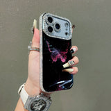 Flashing Butterfly Diamond Glitter Lens Protector case for iPhone