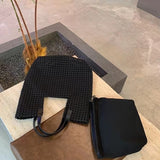 Cowhide Vintage Large Capacity Hollow Woven Bag