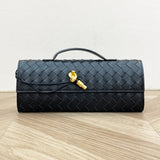 Handmade cowhide braided clutch bag long cowhide evening bag