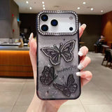 Electroplated 3D butterfly rhinestone Case For iPhone
