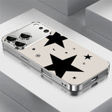 Cool Black Star Graffiti Tempered Glass Cover For iPhone