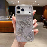 Electroplated 3D butterfly rhinestone Case For iPhone