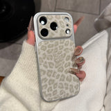 Premium instant glitter leopard print case for iPhone