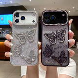 Electroplated 3D butterfly rhinestone Case For iPhone