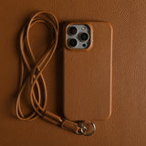 Genuine Leather with Lanyard Case For iphone