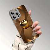 Golden apple Toughened Glass Design case for iPhone
