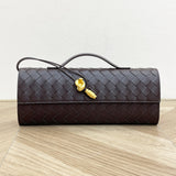 Handmade cowhide braided clutch bag long cowhide evening bag