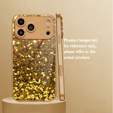Gold Foil & Glitter Tempered Glass Case For iPhone