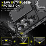 Sliding Window Rotating Stand Phone Case for Samsung