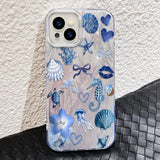 Feather Blue Bow Seahorse Phone Case for IPhone