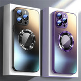Frosted Glass Magnetic Wireless Charging Plain Case For iPhone