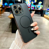Plating Matte Magnetic Wireless Charge Case For iPhone