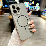 Plating Matte Magnetic Wireless Charge Case For iPhone