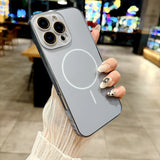 Plating Matte Magnetic Wireless Charge Case For iPhone