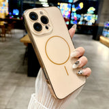 Plating Matte Magnetic Wireless Charge Case For iPhone