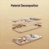 Marble Stone Pattern Gold Paint Tempered Glass Case For iPhone
