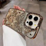 3D Bling Glitter Butterfly Quicksand Gradient Phone Case For iPhone