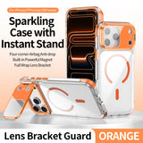 Luxury Clear Lens Flip Stand MagSafe Case For iPhone
