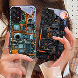 Mechanical tempered glass phone case For Samsung