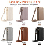 Crossbody Zipper Wallet with Card Holder Case for IPhone