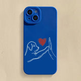 Cat Dog High Five Silicone Case For iPhone