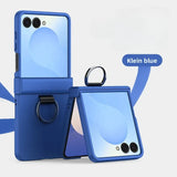 Skin Feel Hard Phone with Ring Hinge Protective Case for Samsung Galaxy Z Flip