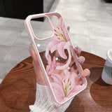 Clear Pink Lily Magnetic Case For iPhone