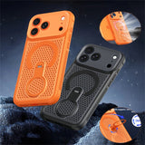360° Rotating Ring Holder Magnetic Mesh Heat Dissipation Case for iPhone