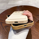 Card slot pocket wallet-style leather phone case For iPhone
